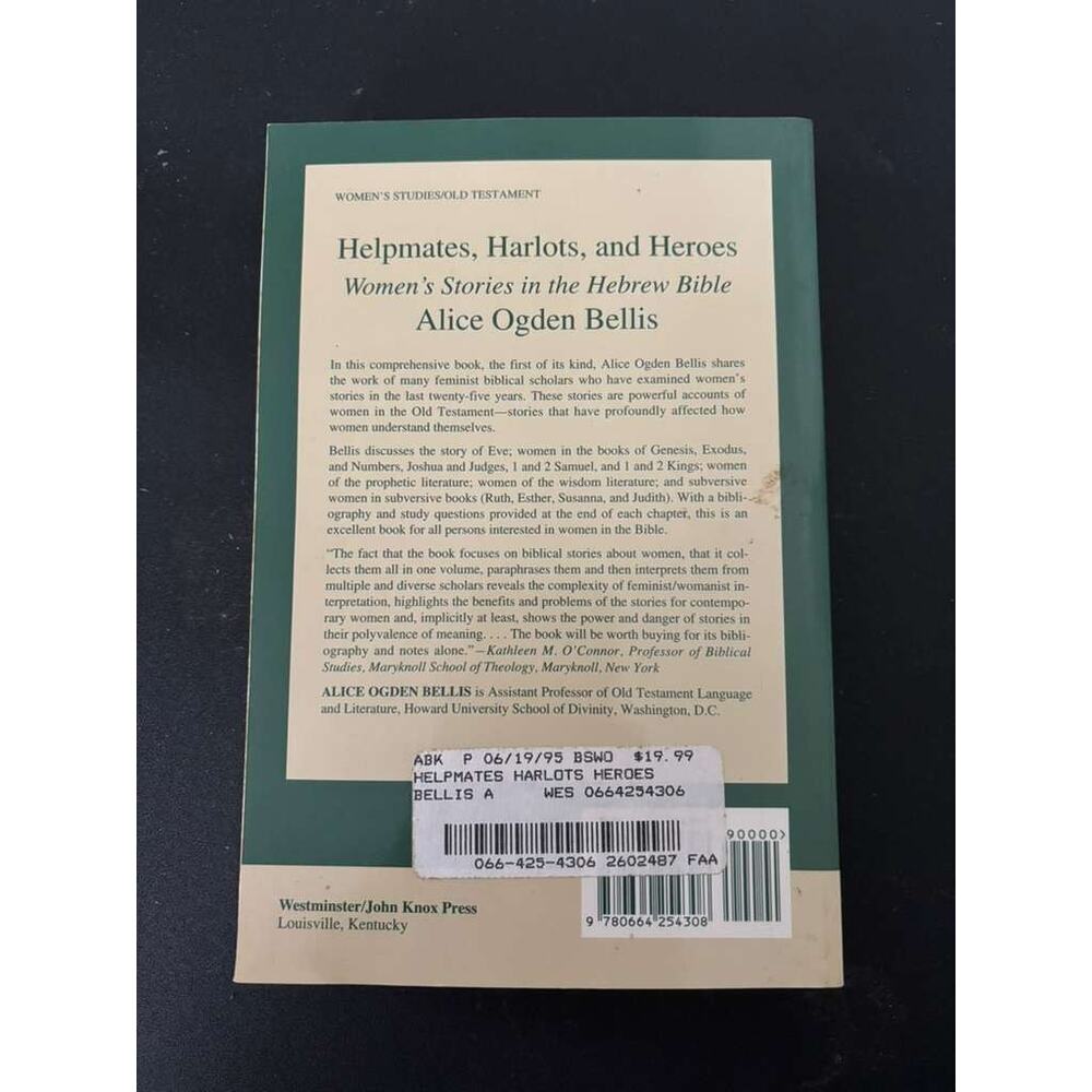 Helpmates Harlots and Heroes Alice Ogden Bellis Hebrew Bible Women Studies - Picture 2 of 2